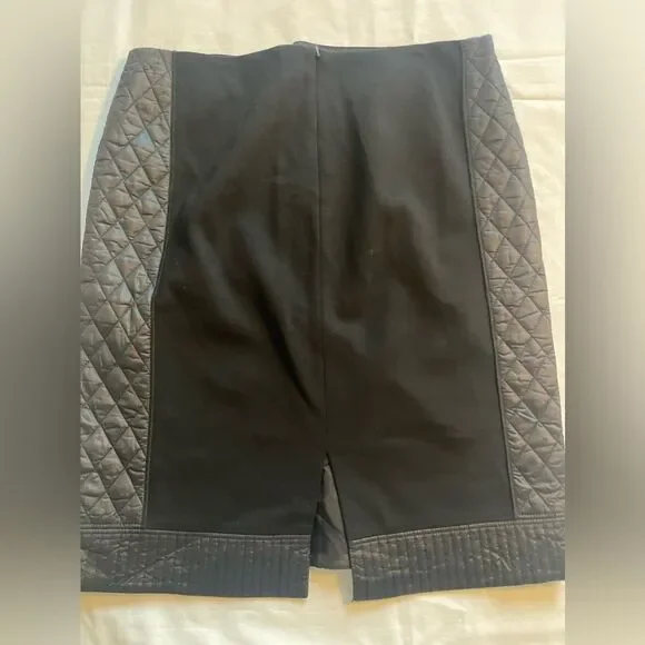 Worth New York Women's Black Padded Quilt Pencil Skirt Size 12 - Picture 5 of 5